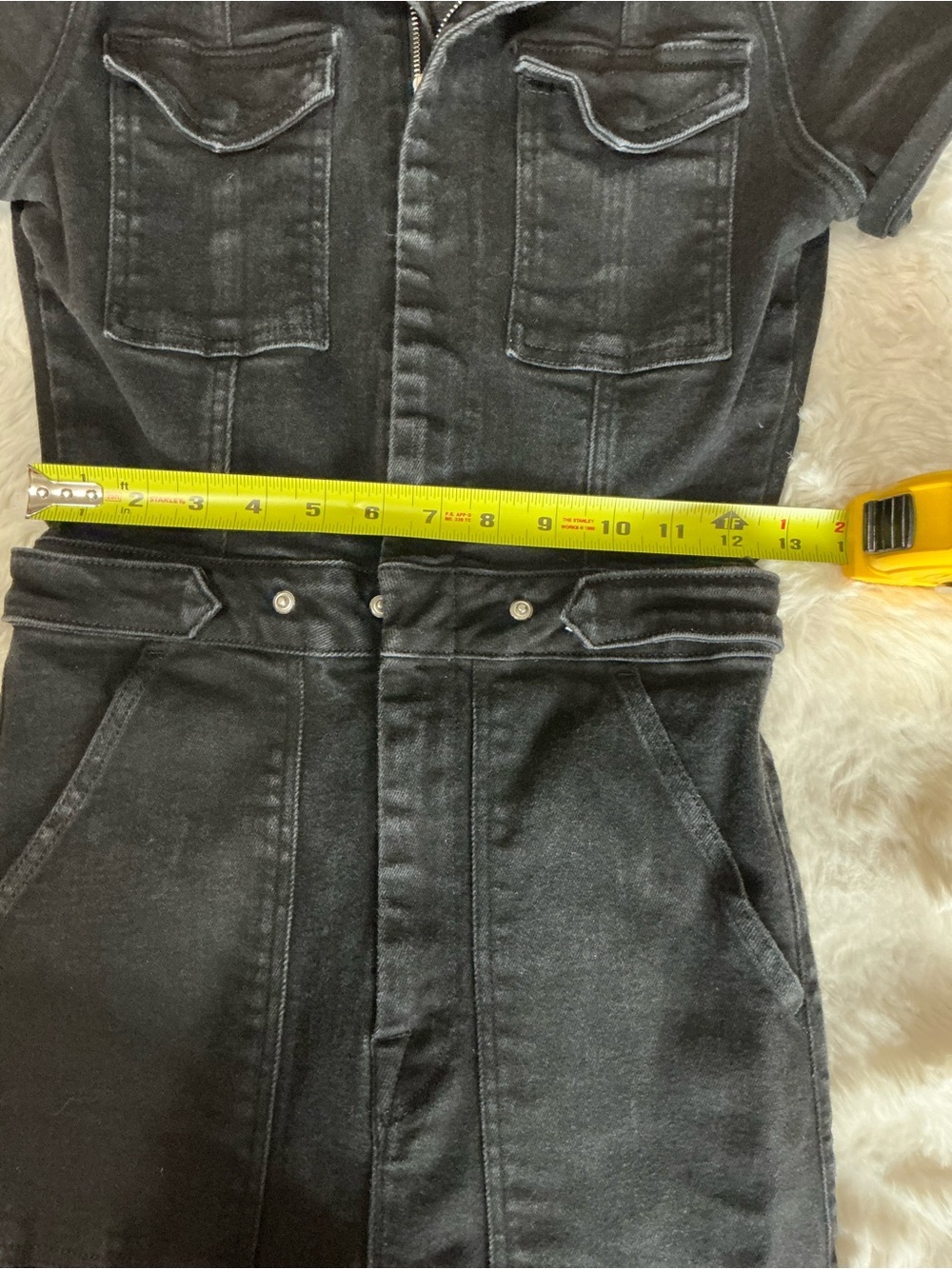 Good American Fit For Success Black Denim Utility Jumpsuit Women’s SZ 2 - Picture 9 of 11
